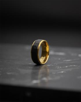 Preview: 8 mm Titanring mit Gold- und Schwarz-Finish - Timor Gold Black